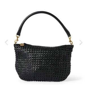 Clare V Black Rattan Petite Moyen Shoulder Bag
